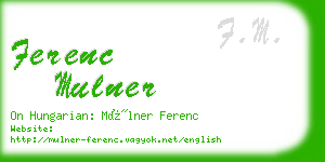 ferenc mulner business card